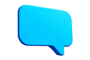 Naklejka premium Speech bubble communication symbol in light blue, isolated on transparent cutout background, cut out, png 