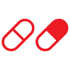 red medical pill doodle 