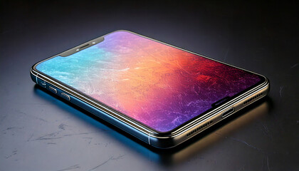 Modern smartphone on gradient background
