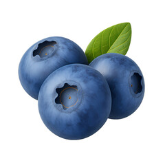 Obraz premium Fresh, ripe blueberries with green leaves, perfect for healthy recipes and nutrition-focused content.