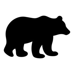 Silhouette of a bear walking against a white background artwork display