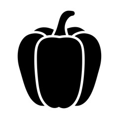 Silhouette of a ripe bell pepper in vector format isolated object