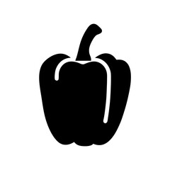 Stylized monochrome bell pepper icon, perfect for food related designs and illustrations