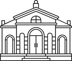 facade outline vector illustration line art
