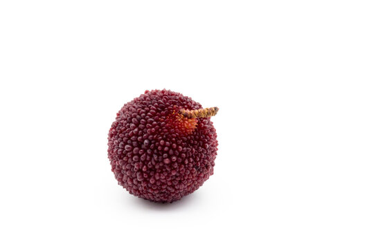 Fresh Chinese bayberries on a white background