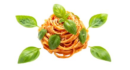 delicious pasta with basil transparent background perfect for menus websites