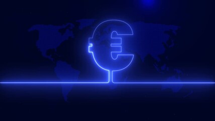 Glowing euro symbol with digital circuits and map
Futuristic finance, global economy, technology network, and digital connectivity concept.