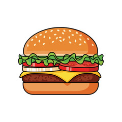 hamburger isolated on white background