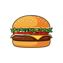 hamburger on a white background