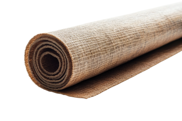 Natural yoga mat for exercise isolated on transparent background