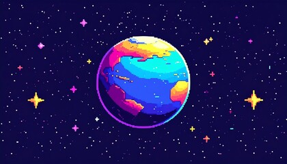 Pixelated Earth in Space