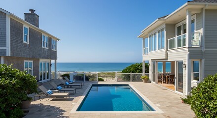 Fototapeta premium Captivating beachfront property with panoramic views in United States