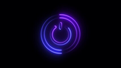 power button icon animation glowing neon start up , shutdown screen turn on off button. .Power Button icon animation.. - Powered by Adobe