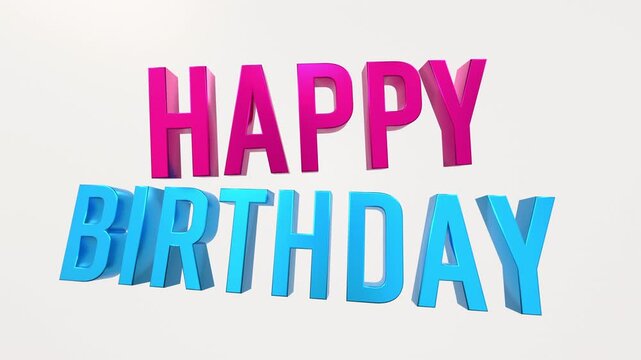 Happy Birthday, pop up. Birthtday party, celebration, fun, happiness. 3D animation