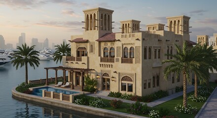 Obraz premium Rustic heritage home designed for waterfront living in Dubai