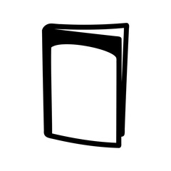 Simple black icon of open book-Minimal vector illustration of an open book in black and white, symbolizing reading, literature, study, knowledge, and education.