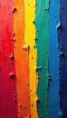 Bold impasto strokes, rainbow palette, grunge backdrop, texture, backdrop