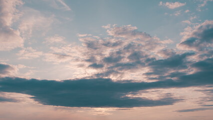 The beautiful cloudy sky at dusk, a breathtaking scene filled with colors and tranquility