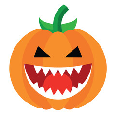 Spooky halloween jack o lantern with sharp vampire teeth perfect for festive decorations and seasonal designs