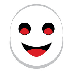 Creepy pale white halloween mask with a sinister smile perfect for spooky decorations and costumes