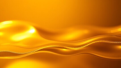 Shimmering golden liquid abstraction with smooth gradient transitions and atmospheric glow.