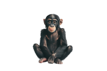 Playful bonobo isolated on transparent background