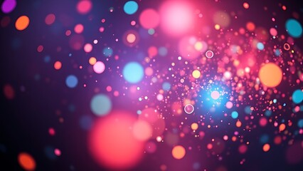 Floating colorful particles in a dark space, representing abstract data with a futuristic glow.