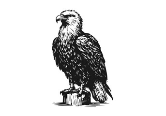 Eagle Hand Drawn Natural Illustration Vector Isolated by AZ for Books, Arts, Design and Decoration Graphic Asset
