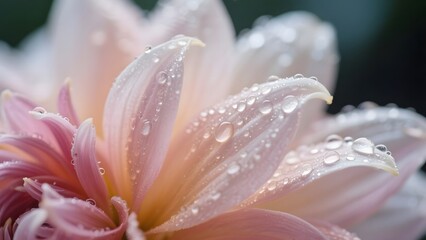 Close-up of a Pink Flower with Dew Drops