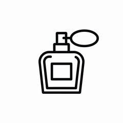 Obraz premium Outline icon of a perfume bottle with a spray bulb on a white background fragrance