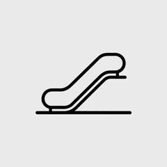 Fototapeta premium Minimalist black and white line art icon of an escalator symbol transportation
