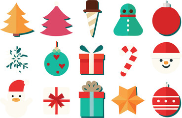 Festive Christmas Icons A Collection of Holiday Elements for Design Projects