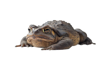 Fat cane toad resting isolated on transparent background