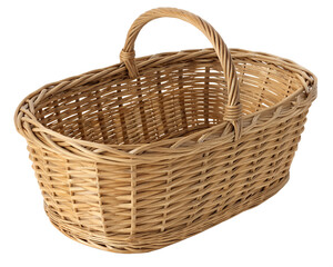 Obraz premium Willow wicker basket. Cut out on transparent 