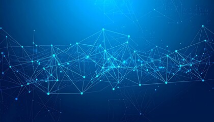 Abstract network graphic on a dark blue background