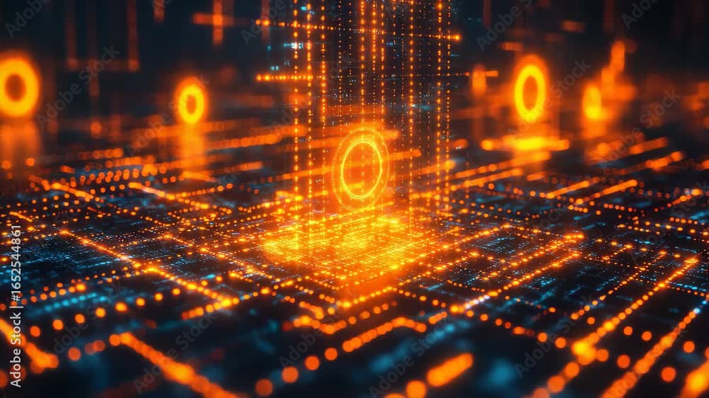 Poster explore a mesmerizing digital universe where glowing circuits and intricate patterns pulse with ener