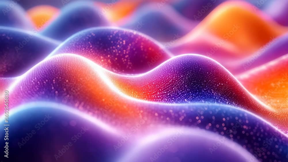 Aufkleber luminous waves of color ripple in a fluid motion, captivating the viewer with intricate patterns and