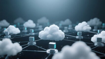Networked Clouds and Servers Illustrating Data Connectivity