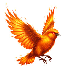 Fototapeta premium Fiery Phoenix Bird: Digital Painting of Mythical Creature