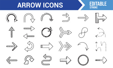 Stylish Arrow Icons for Website and App Navigation, Directional Symbols Set