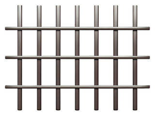 Prison jail bars isolated on a transparent background