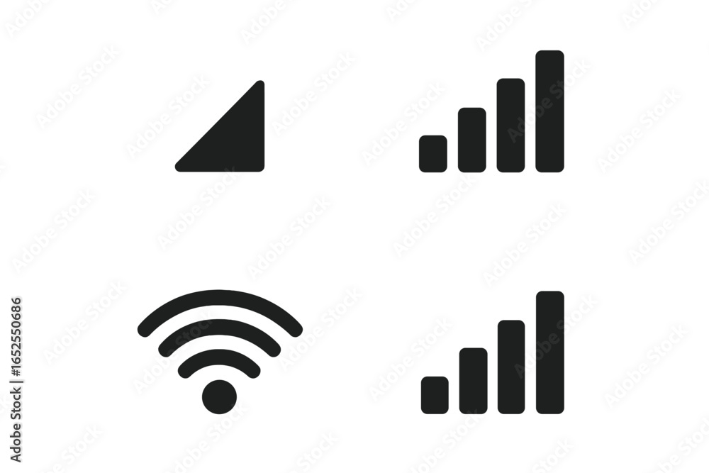 Aufkleber wireless signal and wi-fi icon set for mobile apps and websites. flat vector design elements showing