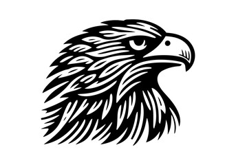 Fototapeta premium Eagle Linocut Hand Drawn Natural Illustration Vector Isolated by AZ for Books, Arts, Design and Decoration Graphic Asset