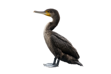 Cormorant bird perched isolated on transparent background