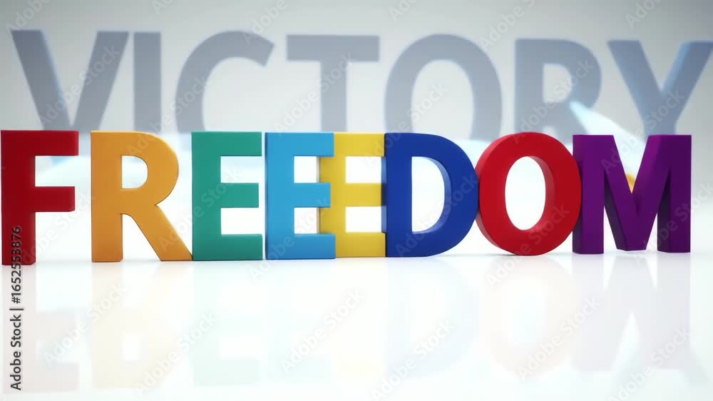 Poster animated 3d letters forming 
