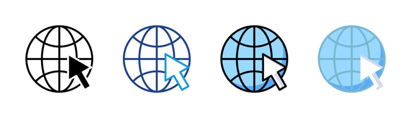 Global Access icon set multiple style collection