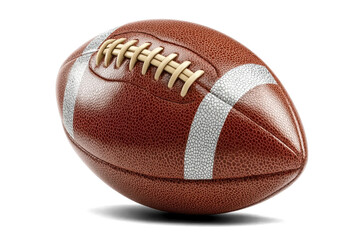 American football ball on white background