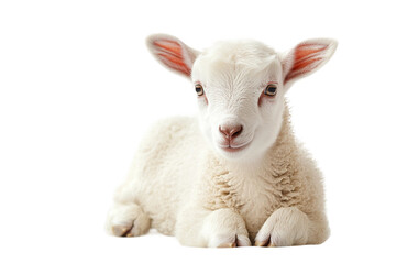 Fototapeta premium White goat side view isolated on transparent background