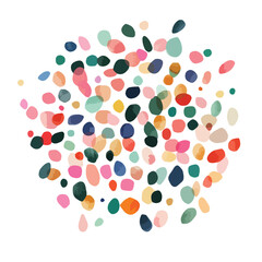 Fototapeta premium Abstract Colorful PebbleLike Shapes Arranged in a Cluster with Translucent Overlap