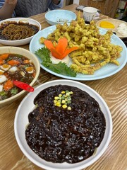 Assorted Korean-Chinese Cuisine Dishes